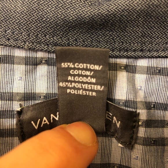 NWT Van Heusen Button Down Casual Shirt Blue Sz S - Picture 5 of 7